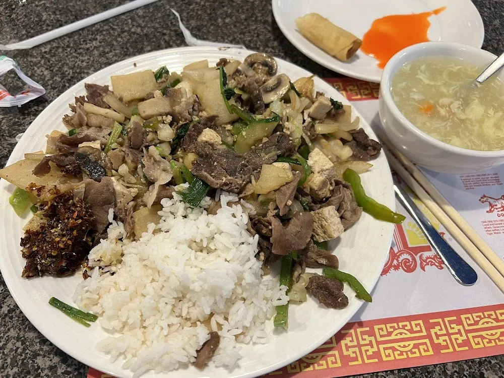 Mongolian Beef Pork Lamp BBQ Plate